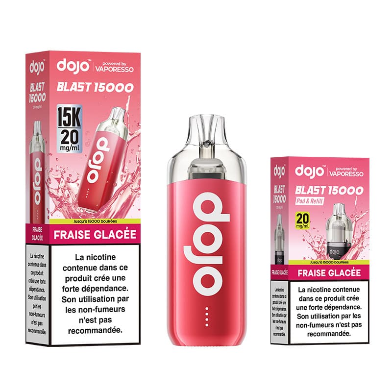 VAPORESSO Dojo Blast 30K - Puff Rechargeable 30000 Puffs 20mg-Fraise Glacée-VAPEVO