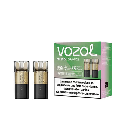 VOZOL Switch 600 - Pack de 2 Cartouches 2ml 0 mg Fruit du Dragon | VAPEVO