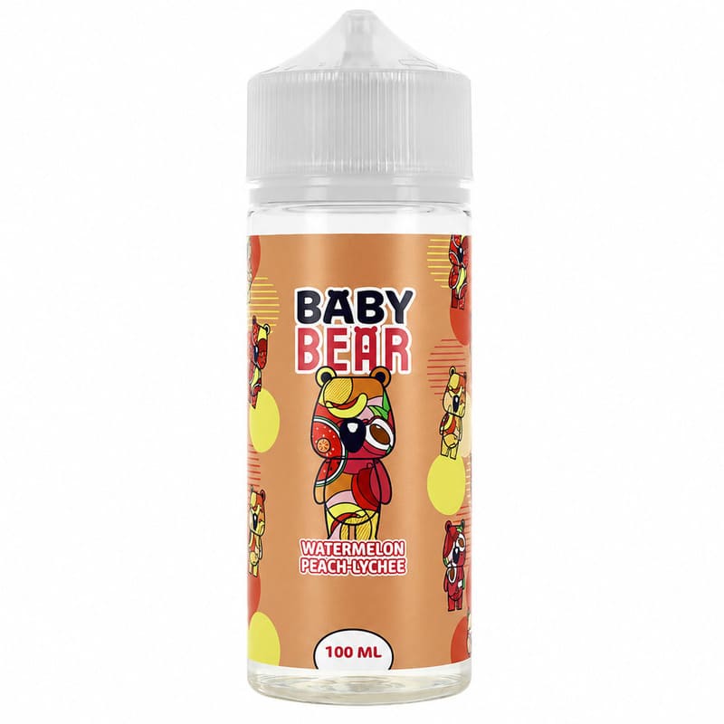 E-liquide Watermelon Peach Lychee 100ml 0mg – Baby Bear