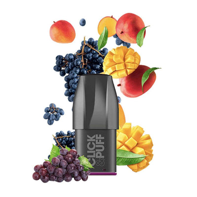 X-BAR Click & Puff - Cartouche 2ml 650 Puffs Mango Grape 10 mg | VAPEVO
