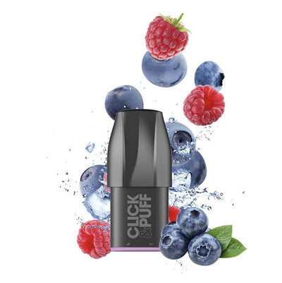 X-BAR Click & Puff - Cartouche 2ml 650 Puffs Raspberry Blueberry 20 mg | VAPEVO