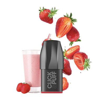 X-BAR Click & Puff - Cartouche 2ml 650 Puffs Strawberry Milkshake 10 mg | VAPEVO