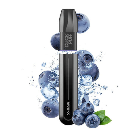 X-BAR Click & Puff - Pod Jetable Rechargeable 650 Puffs-10 mg-Blueberry-VAPEVO