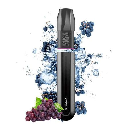 X-BAR Click & Puff - Pod Jetable Rechargeable 650 Puffs-10 mg-Ice Grape-VAPEVO